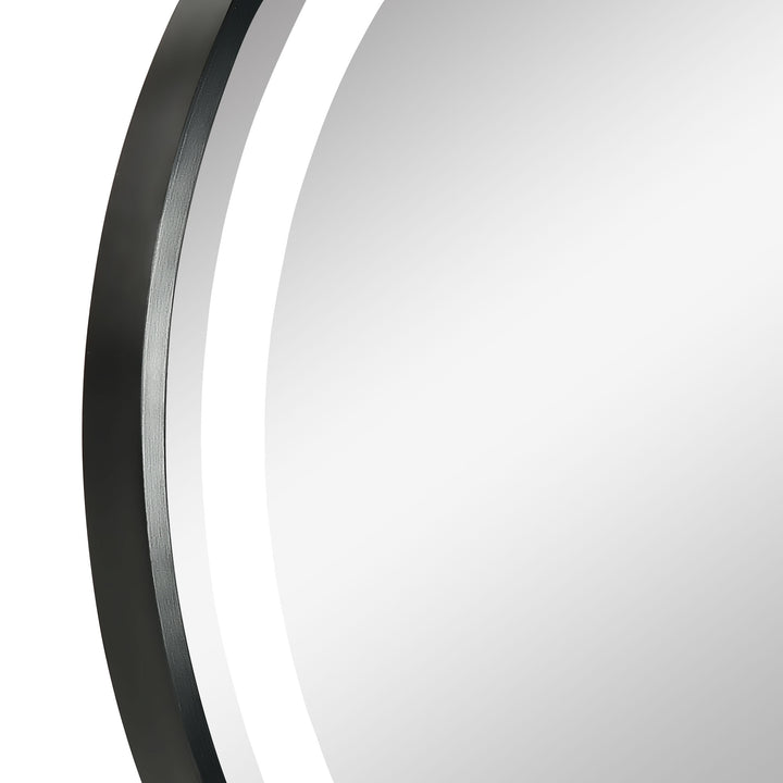 MCL Round LED Bathroom Mirror, Dimmable Lighted Wall-Mounted Mirror with 3 Temperature Colours, Memory Function, Hardwired