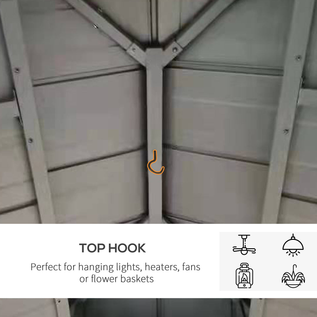 MCL 3.5 x 3.5m Outdoor Hardtop Gazebo Canopy with Two-tier Metal Roof and Solid Wood Frame Outdoor Patio Shelter for Patio, Garden, Black