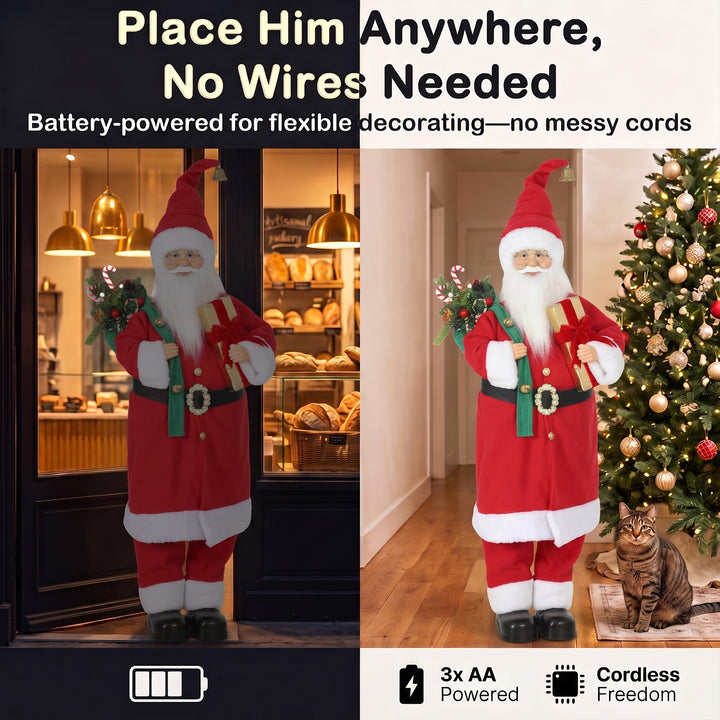 4ft Singing Dancing Santa Claus, Standing Christmas Animated Santa - view 6