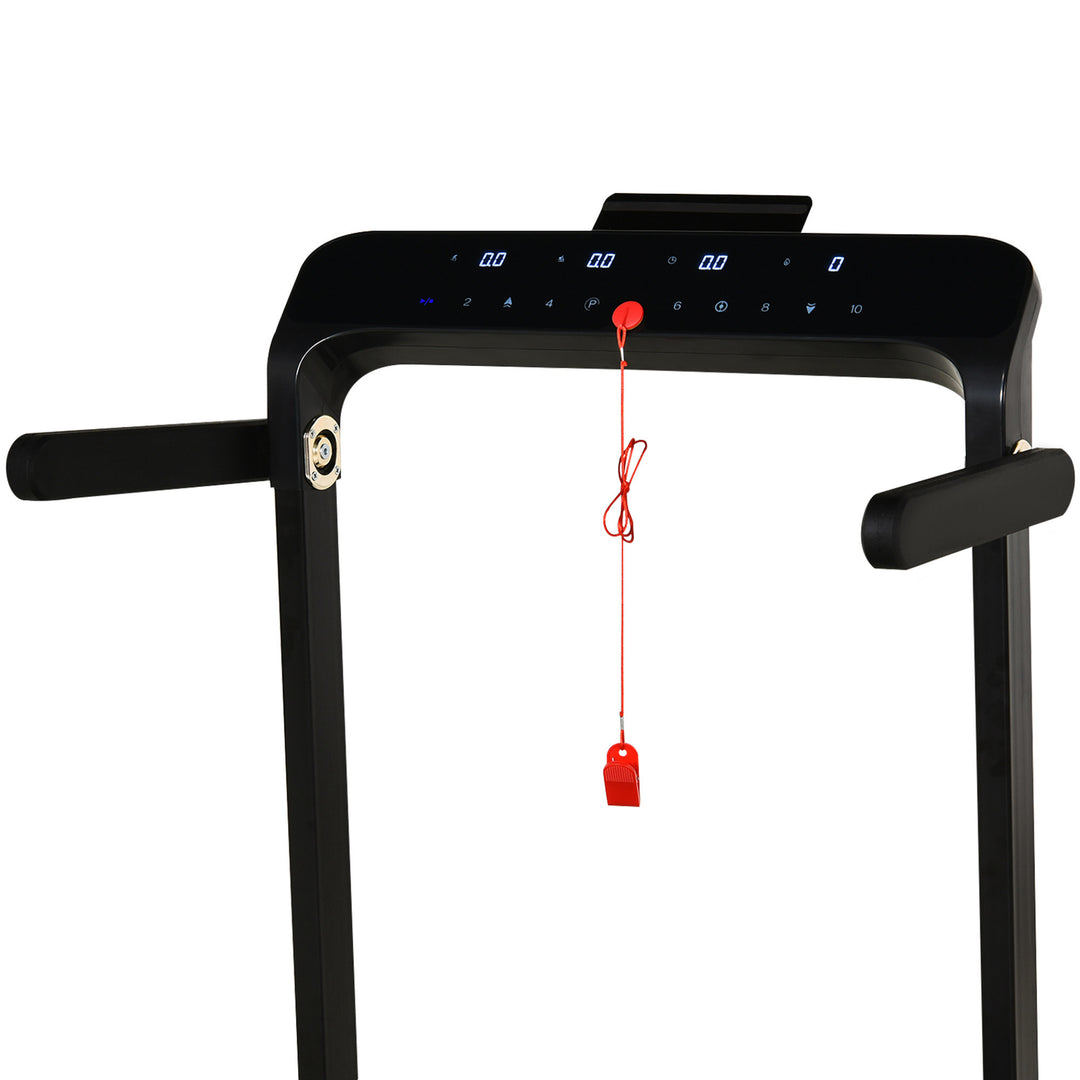 Folding Treadmill, 1.85HP Installation-Free Walking Jogging Running Machine, 12KM/H with 12 Pre-Programs and LED Display for Home Gym Office