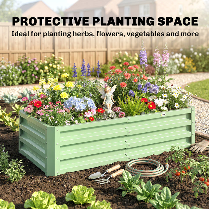 Raised Beds for Garden, Galvanised Outdoor Planters, for Herbs and Veg