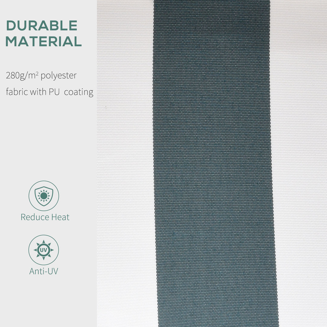 Retractable Awning, 2.5x2 m-Dark Green/White