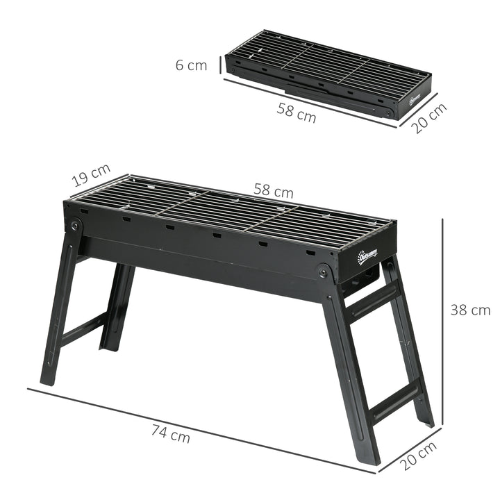 Foldable Charcoal Grill - Black