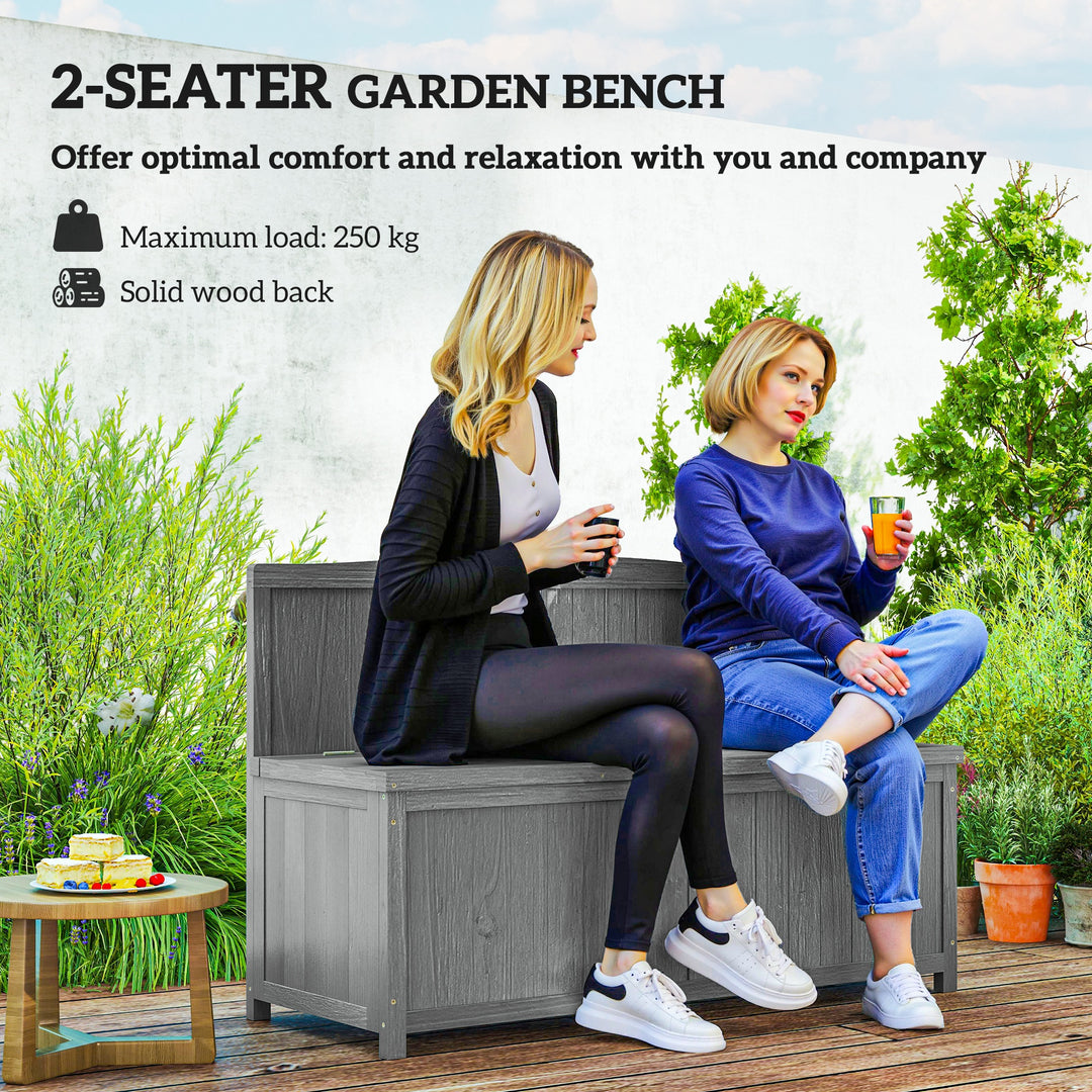Wood Storage Bench for Patio Furniture, Outdoor Garden Seating Tools, 