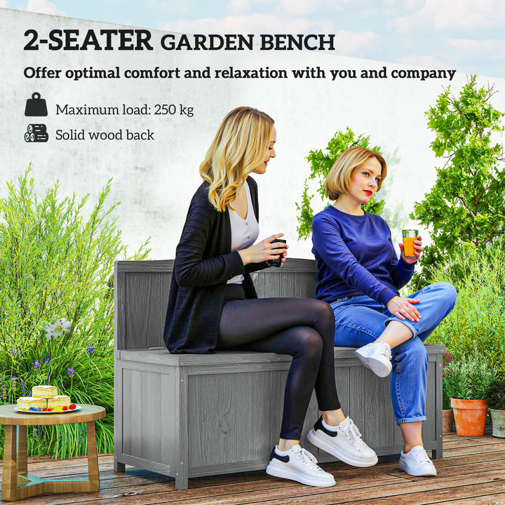 Wood Storage Bench for Patio Furniture, Outdoor Garden Seating Tools, 