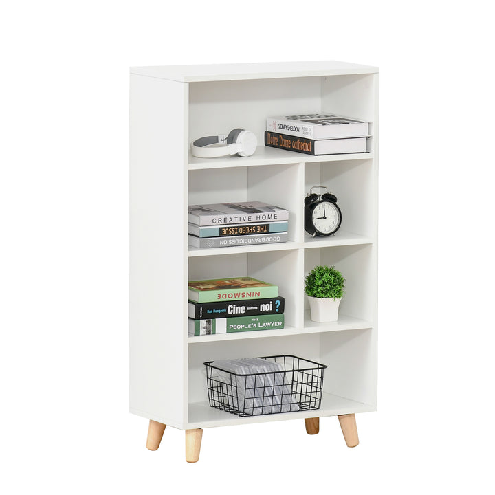 HOMCOM Bookcase Modern Bookshelf Display Cabinet Cube Storage Unit for Home Office Living Room Study White