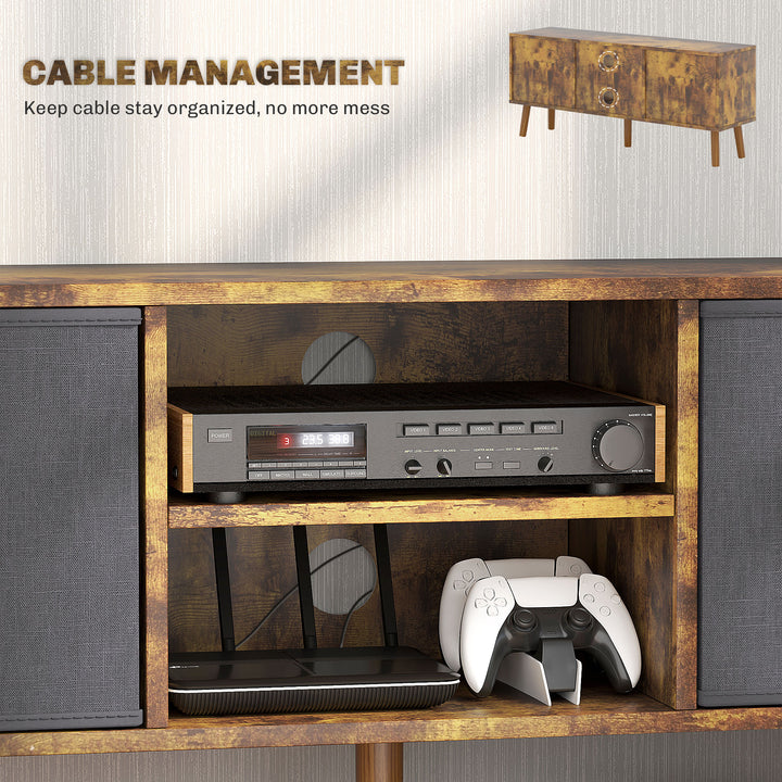 TV Cabinet Stand Unit for TVs up to 50'' with Foldable Drawers, Entertainment Centre for Living Room Rustic Brown
