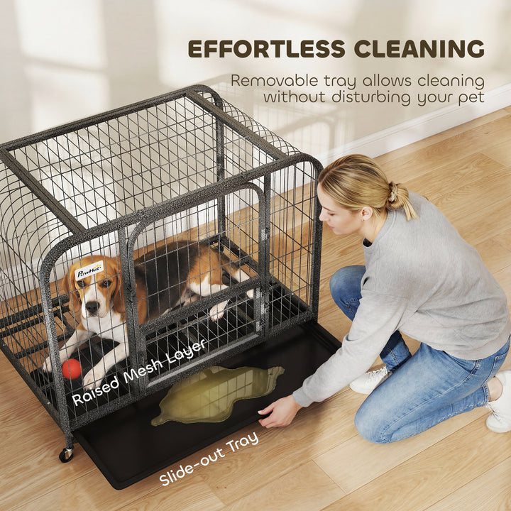 Heavy Duty Dog Crate,93 x 58 x 76 cm, Large Dog Cage for Small to Medi