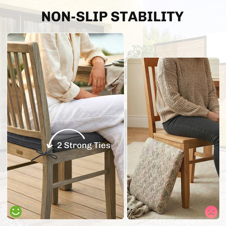 Outdoor Chair Seat Cushions Set of 2, Garden Chair Cushions with 7cm T
