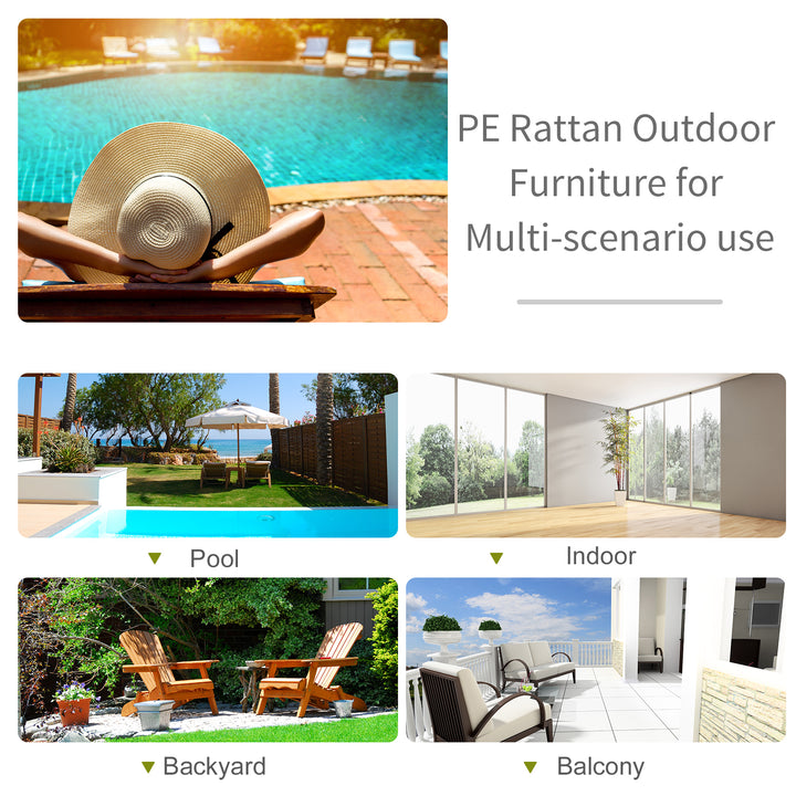 Outdoor Foldable PE Rattan Sun Lounger with Soft Padded Cushion, Ergonomic Curved Design Sun Bed for Garden, Balcony, Garden, Brown