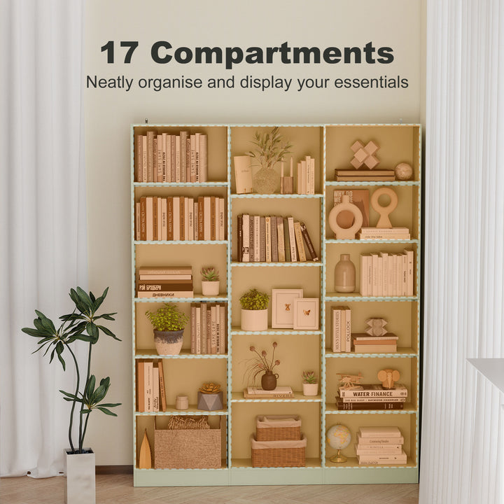 Bookcase with Open Storage, 6-Tier Bookshelf with Anti-Tipping Hardwar