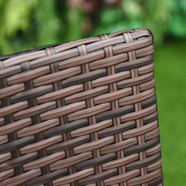 2 PC Outdoor Rattan Armchair Dining Chair Garden Patio Furniture w/ Armrests Cushions Mixed Brown