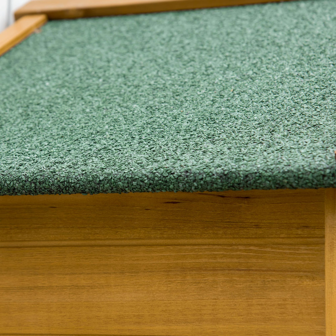 MCL Wooden Garden Storage Shed Utility Gardener Cabinet w/ 3 Shelves and 2 Door, 191.5cm x 79cm x 49cm, Natural wood effect