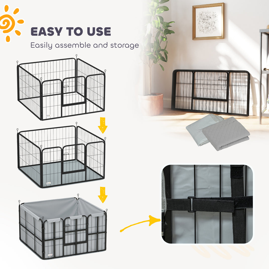 Steel Dog Whelping Box with Washable Whelping Pad, Wind-Resistant Clot