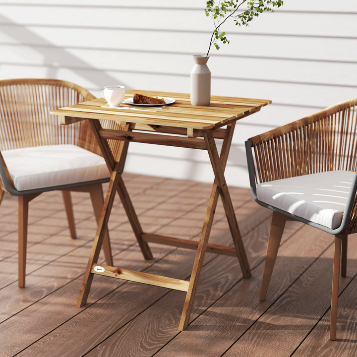 Outdoor Coffee Table Foldable Wooden Garden Table for Patio Balcony Na