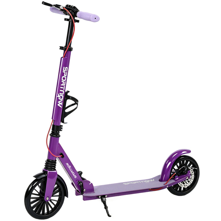 Foldable Kick Scooter with Height Adjustable Handlebar, One-click Fold