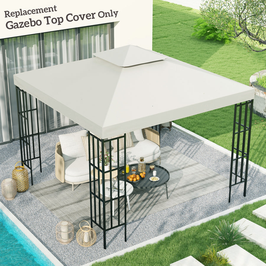 Gazebo Replacement Canopy 3x3 m-Cream White