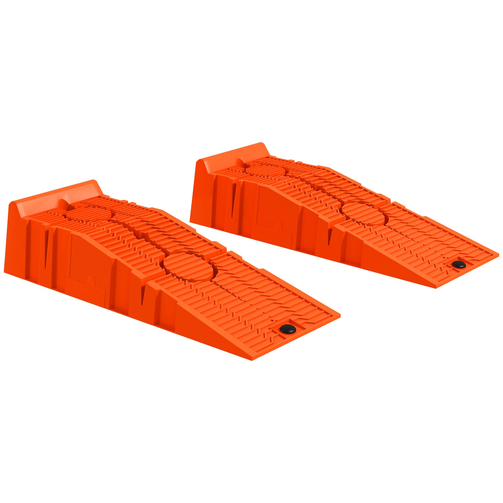 2 Pieces Car Ramps Heavy Duty 2.5 Ton Motorhome Levelling Ramps, Plastic Garage Workshop Car Lift, Portable Automotive Vehicle Campervan Car Ramp, Orange