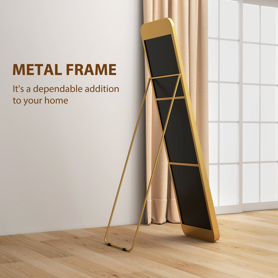 40 x 160 cm Rectangular Full Length Mirror - Gold Tone