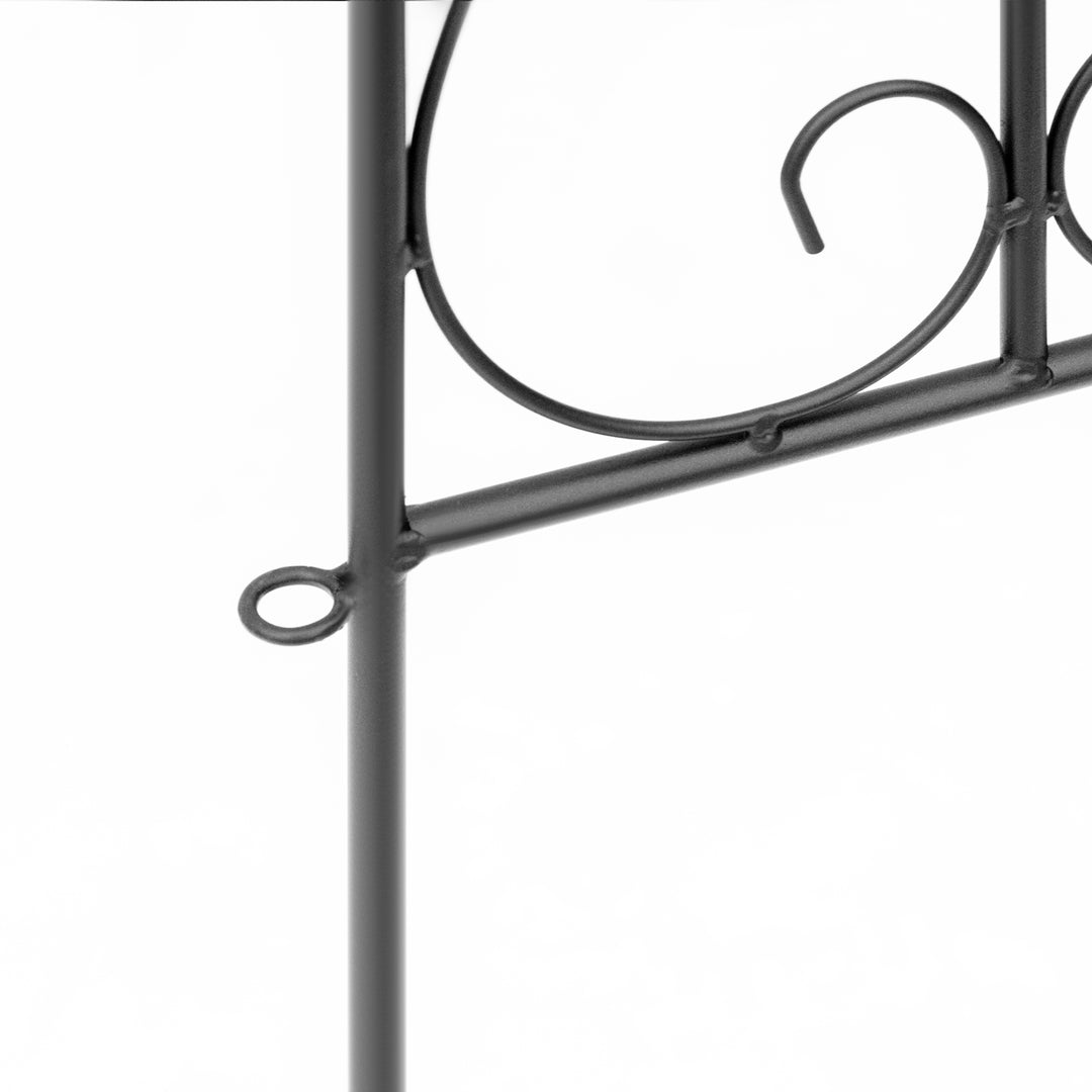 Decorative Garden Fencing, 83cm (H) x 3m (L) 5PCs Outdoor Picket Fence Panels, Rustproof Metal Wire Landscape Flower Bed Border Edging Animal Barrier, Black