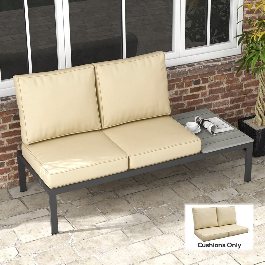2 Seater Back and Seat Cushion Pillows Replacement, Patio Chair Cushions Set for Indoor Outdoor, Beige