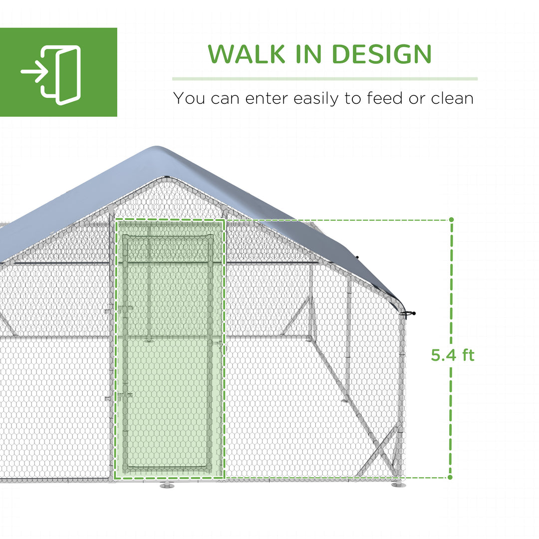 Walk-In Chicken Run, Hen House, with Roof, for Ducks, Chickens, Rabbits