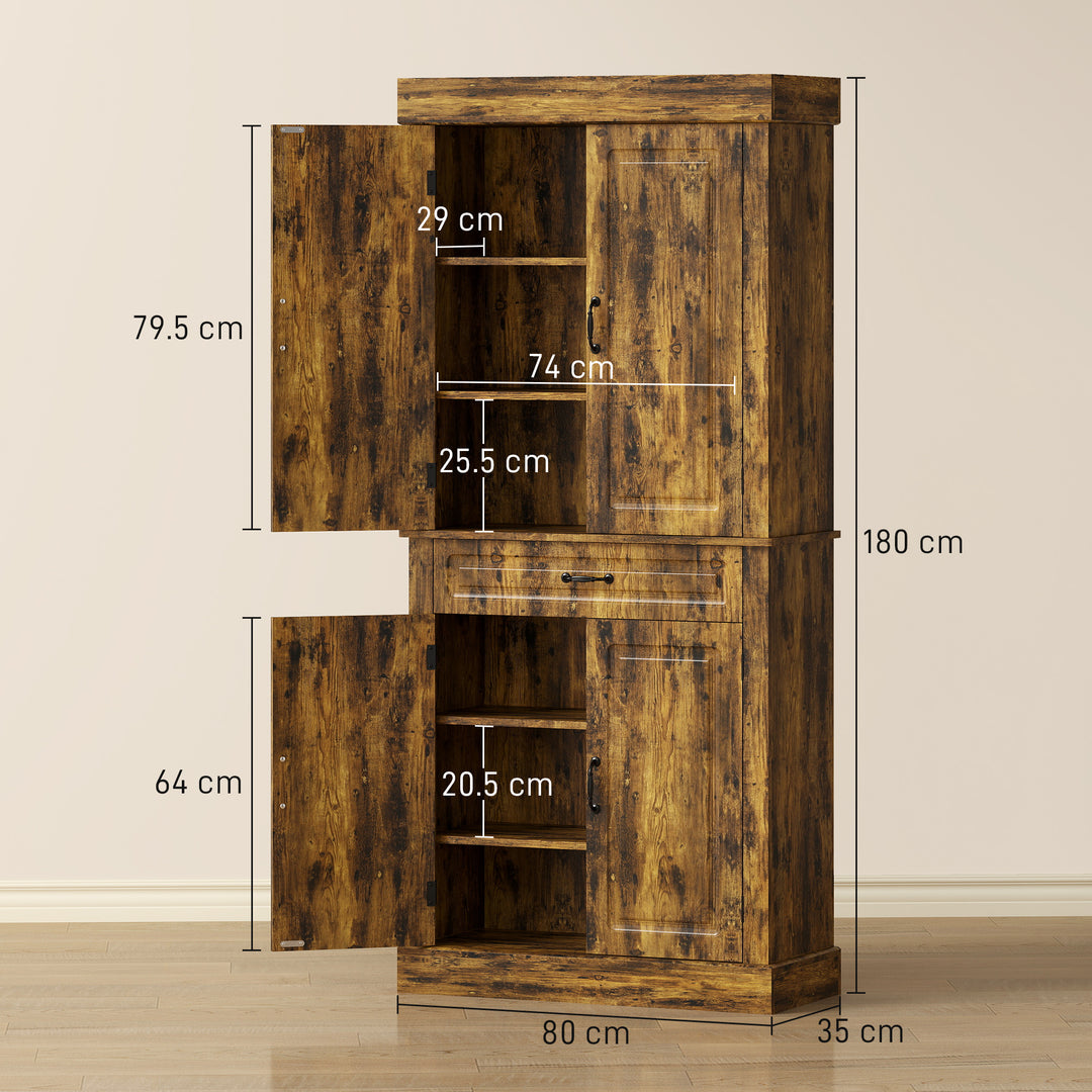 Tall Kitchen Cupboard, Kitchen Pantry Cabinet with Drawer, Shelves