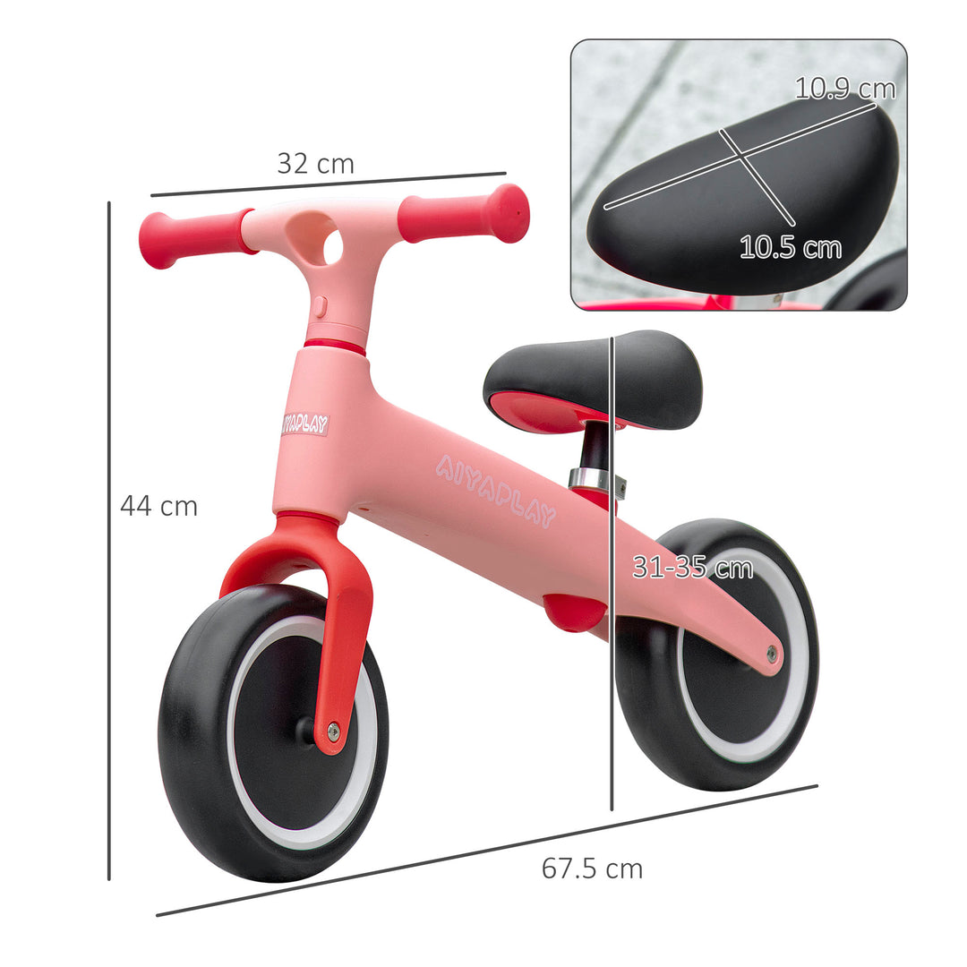 AIYAPLAY Toddler Balance Bike, Adjustable Seat Height, Lightweight Frame for Easy Control, Ideal for 1.5 - 3 Years Old, Pink | Aosom UK