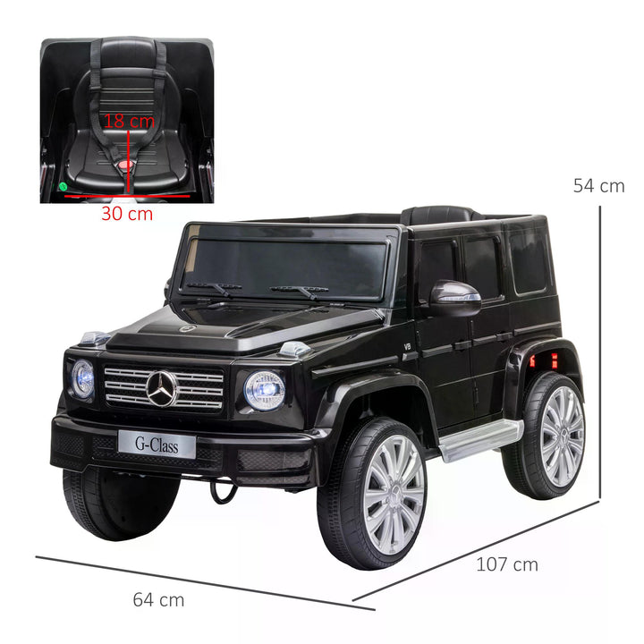 HOMCOM Compatible 12V Battery-powered Kids Electric Ride On Car Mercedes Benz G500 Toy w/ Parental Remote Control Music Lights MP3 Wheels | Aosom UK