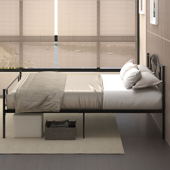MCL King Size Bed Frame, 5ft4 Metal Bed Base with Headboard and Footboard, 31cm Underneath Storage Space for Bedroom
