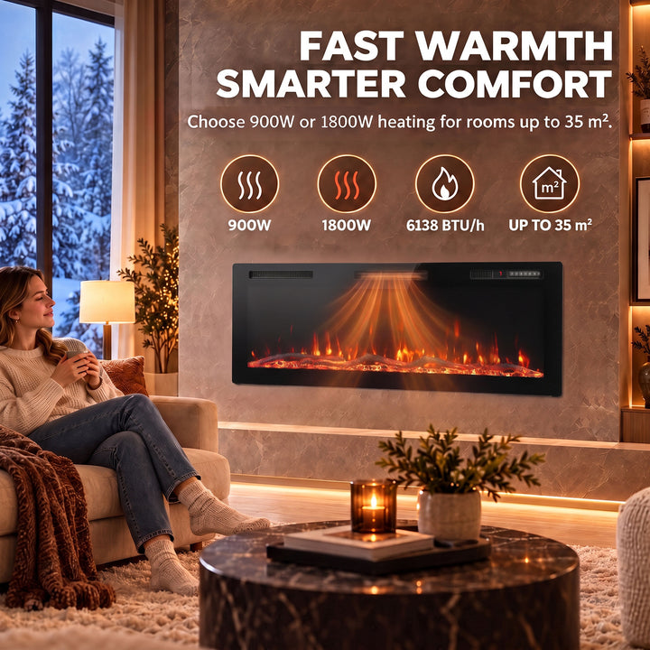 3 IN 1 Slim Electric Fire, Wall Mounted/Recessed/Freestanding - view 6