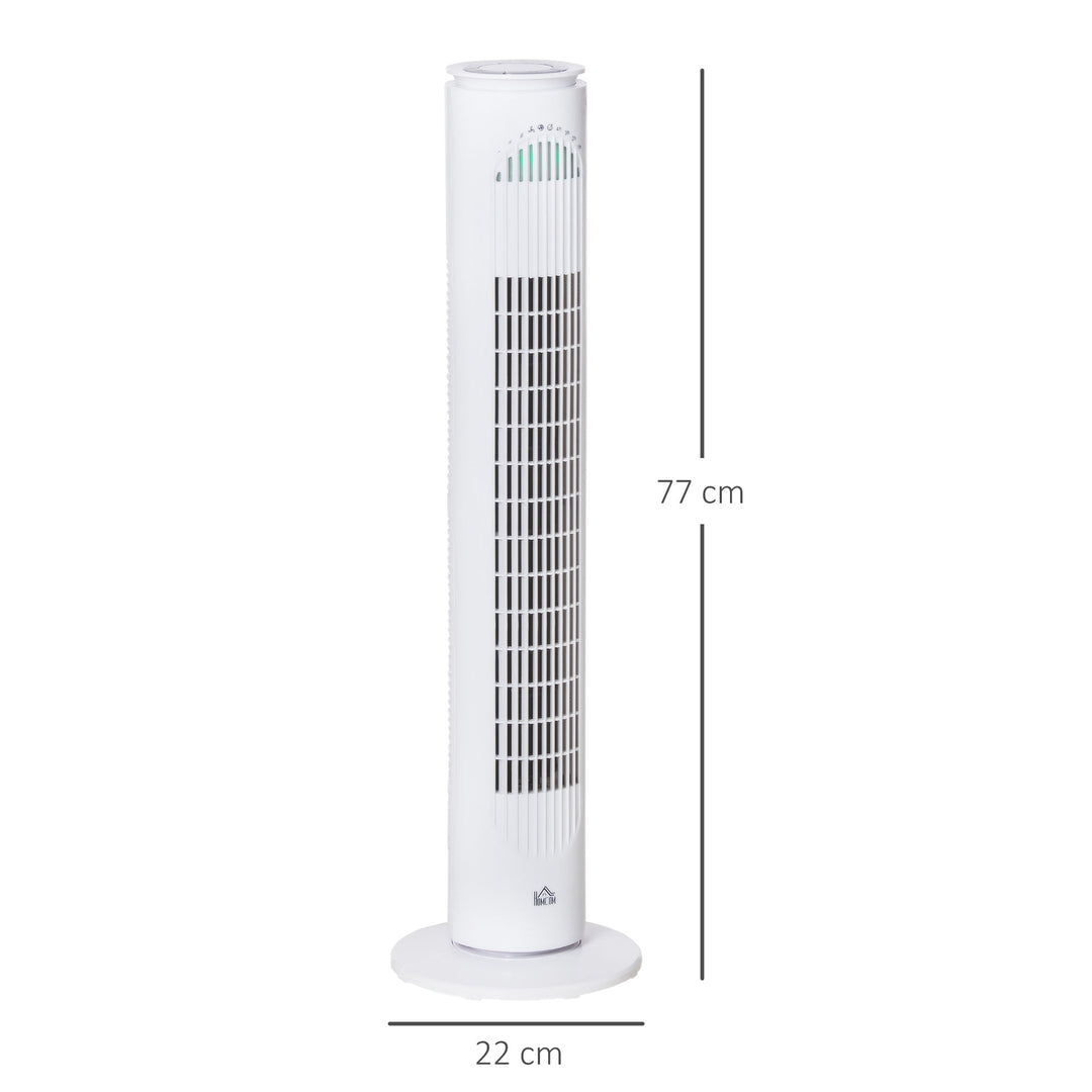 MCL 30'' Freestanding Tower Fan, 3 Speed 3 Mode, 10h Timer, 70 Degree Oscillation, LED Light, 5M Remote Controller, White