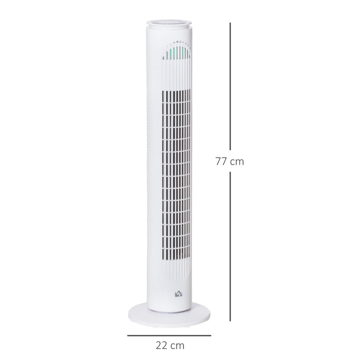 30'' Freestanding Tower Fan, 3 Speed 3 Mode, 10h Timer, 70 Degree Oscillation, LED Light, 5M Remote Controller, White