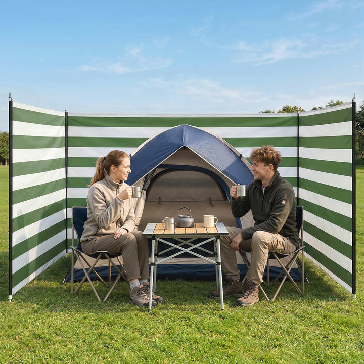 4 Pole Camping Windbreaks, Beach Wind Shield Shelter with Carry Bag an