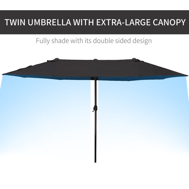 4.6m Double Garden Parasol - Black