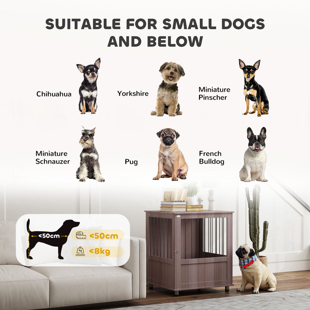 Dog Crate Table for Medium and Large Dogs with Magnetic Door for Indoor Use, 60 x 55 x 70 cm, Purple