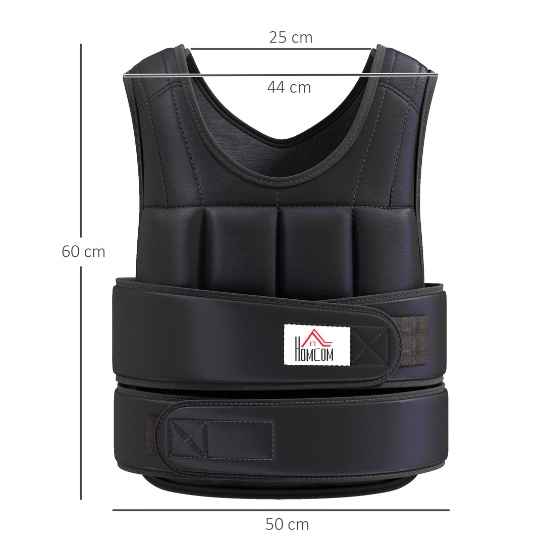 HOMCOM 15kg Adjustable Metal Sand Weight Vest Black | Aosom UK