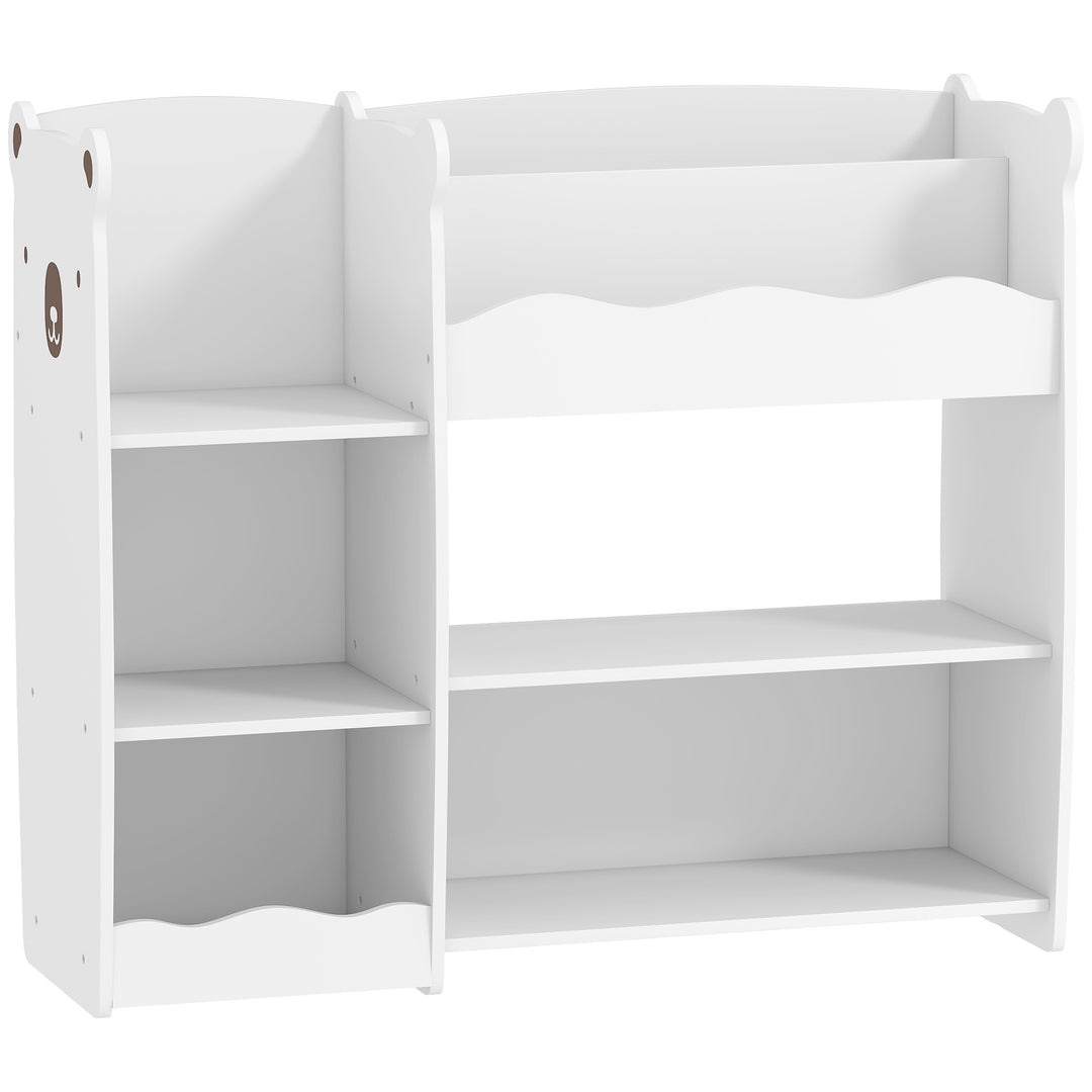 Kids Toy Storage Unit, Bear Design Kids Bookshelf and Toy Organiser, f