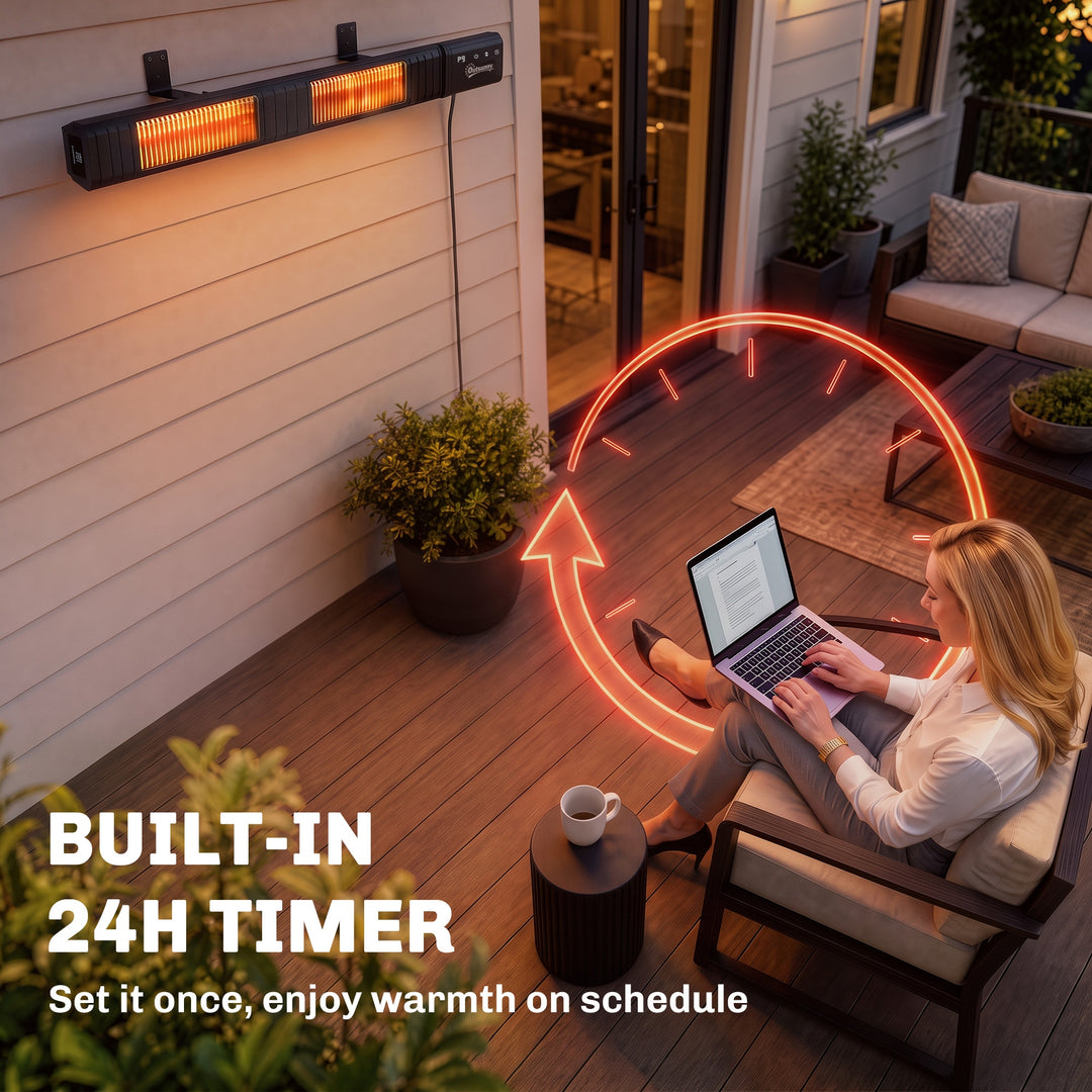 3000 W Electric Infrared Patio Heater, Wall Mounted IP65 Garden - view 6