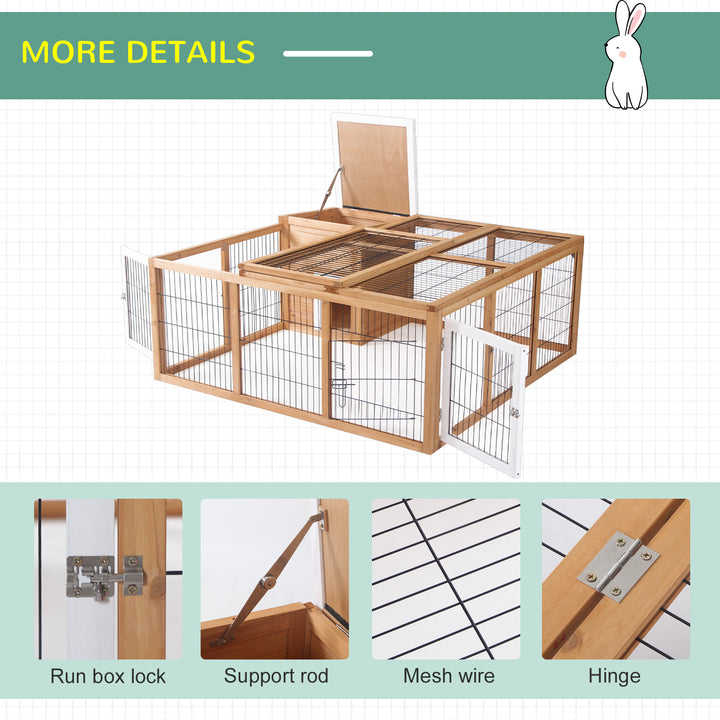 Rabbit Hutch Outdoor, Guinea Pig House, Bunny Run Cage with Openable T