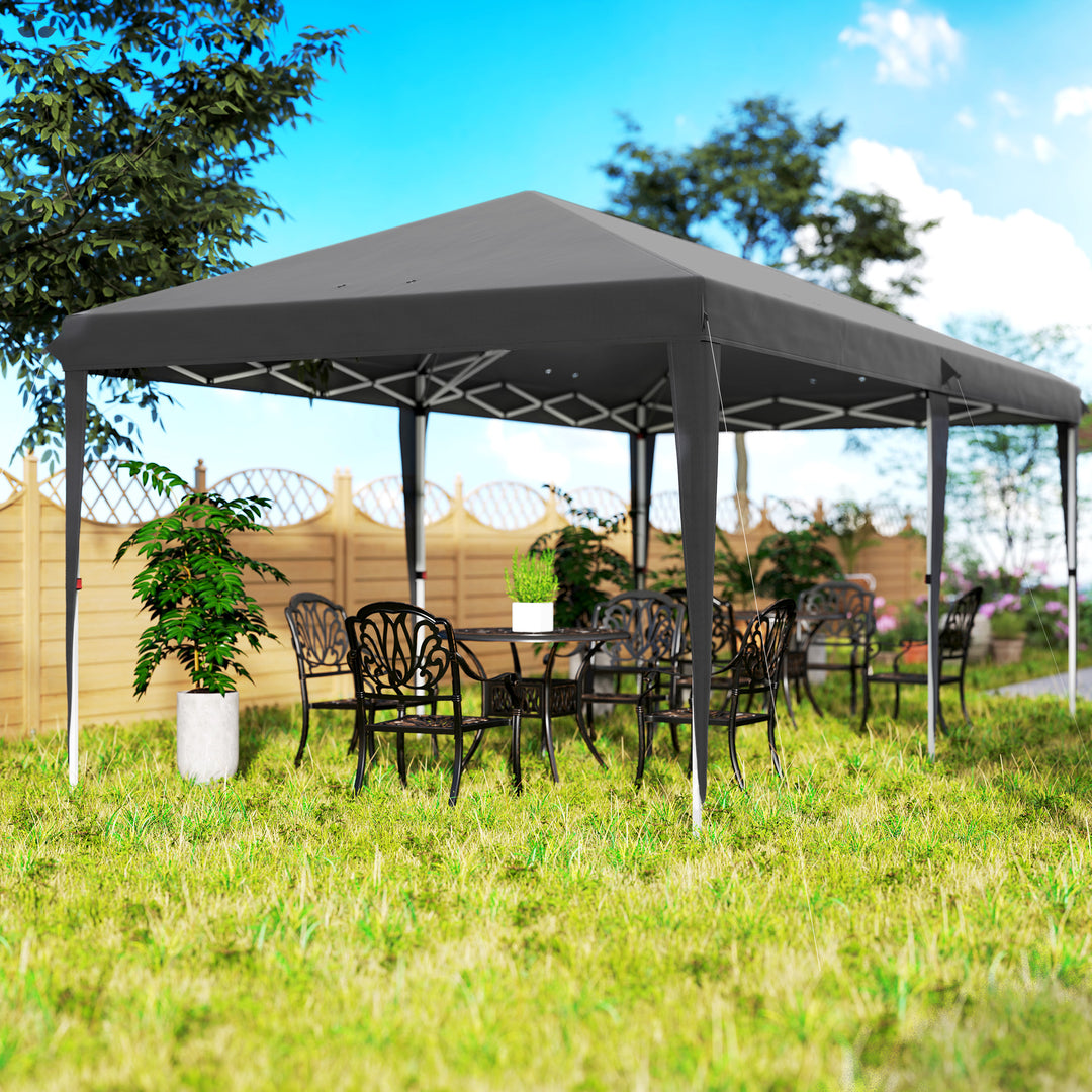 6 x 3 m Pop-Up Steel Frame Gazebo Grey