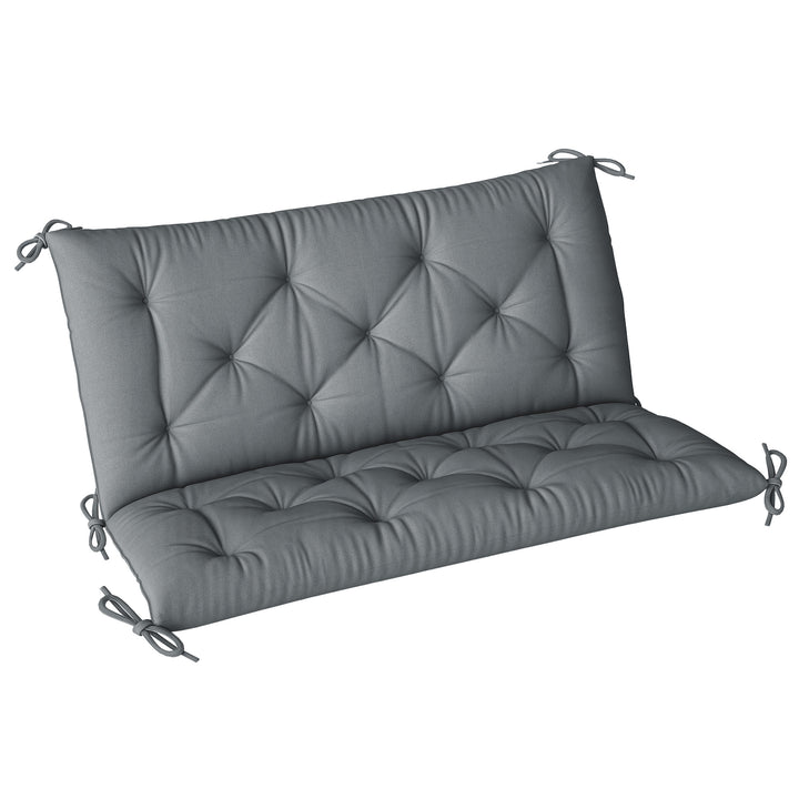 2 Seater Bench Pad, Garden Swing Chair Cushion with Back and Ties, Tuf
