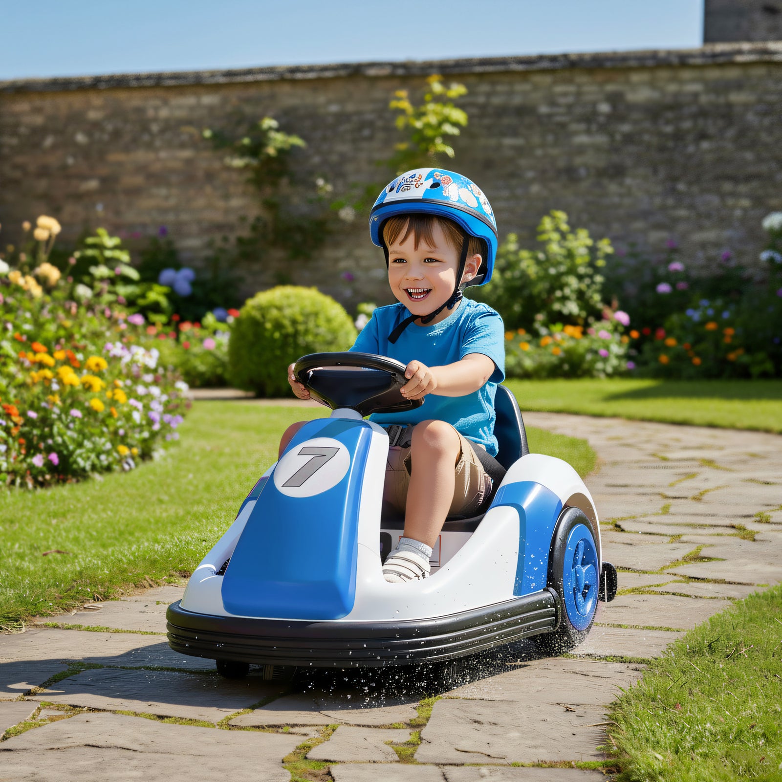 Kids Bumper Car with 360-Degree Rotation, 6V Electric Ride On Car with