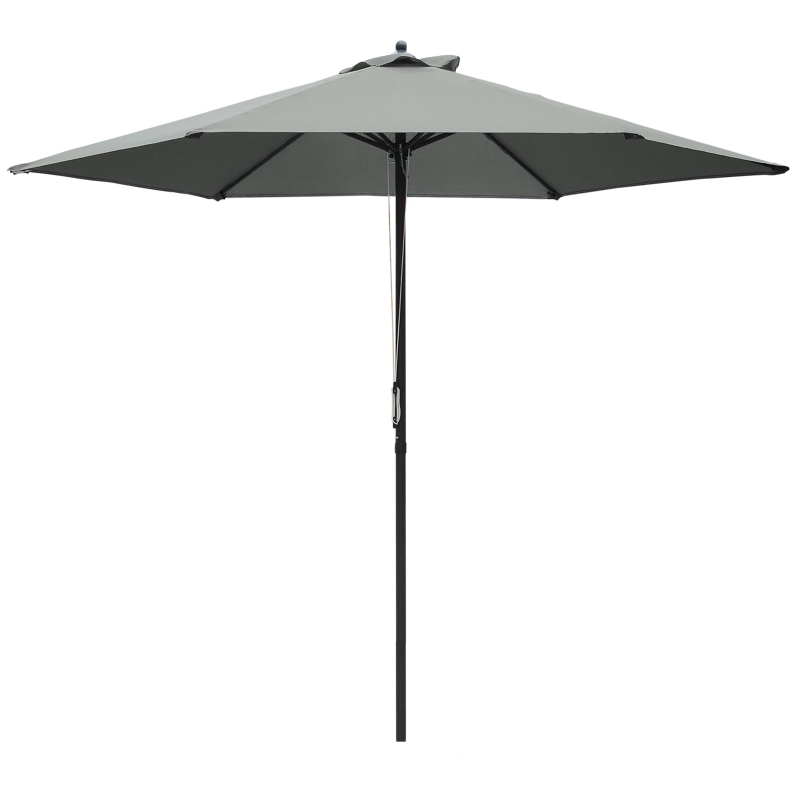 2.8m Garden Parasol Umbrella, Round Outdoor Market Table Umbrella Sun Shade Canopy, Dark Grey