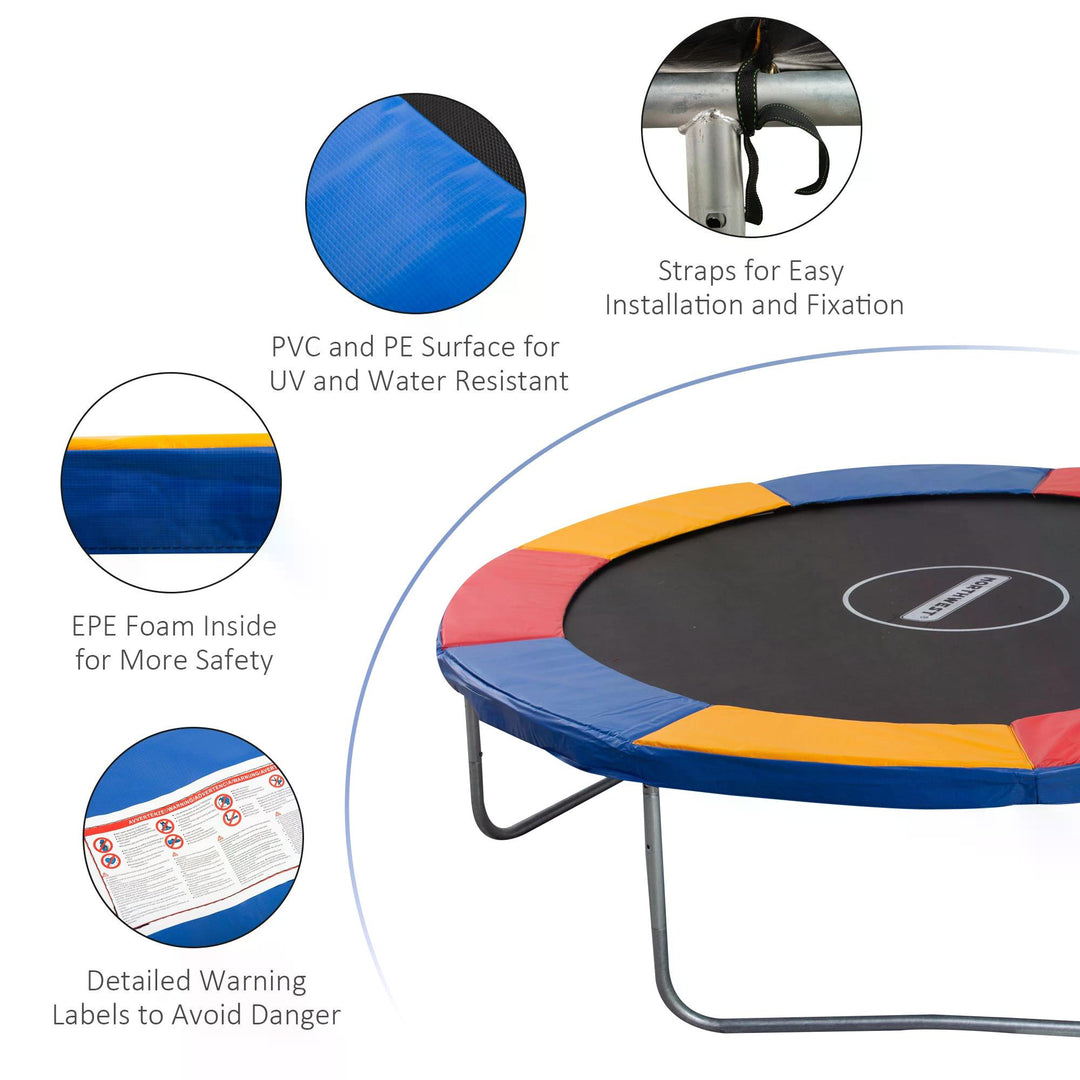 HOMCOM Trampoline Safety Surround: Multicoloured Foam Padding, UV-Resistant, Snug Fit for 10ft Trampolines | Aosom UK