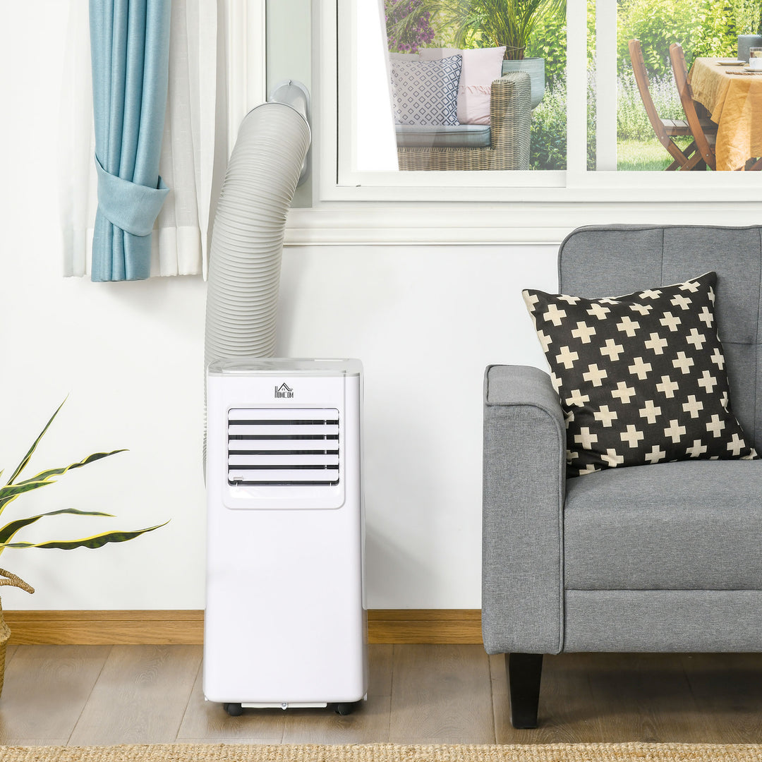 HOMCOM 7000 BTU Mobile Air Conditioner Portable AC Unit for Cooling Dehumidifying Ventilating w/ Remote Controller, LED Display for Bedroom | Aosom UK