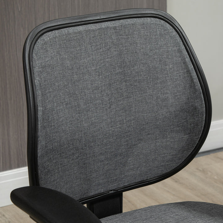 Drafting Chair, Fabric Office Chair, Ergonomic Painting Chair with Height Armrest Adjustable and Foot Ring, 360° Swivel Stool Chair for Standing Desk, Grey