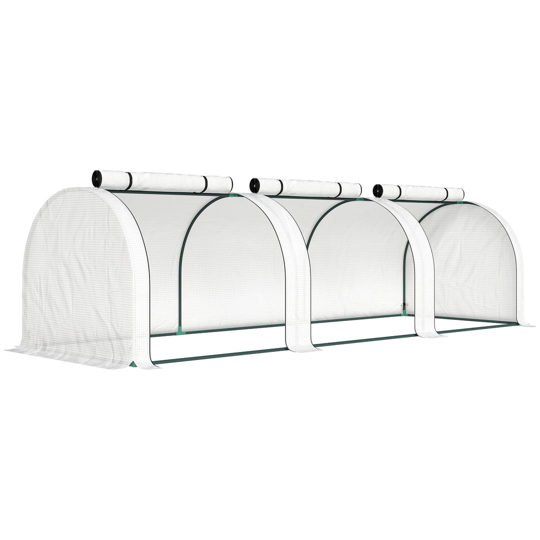 295 x 100 cm Low Tunnel Greenhouse - White