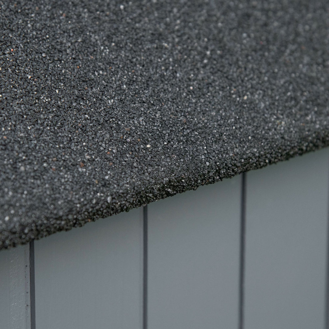 MCL Garden Outdoor Storage Shed Outdoor Tool Shed with 3 Shelves and Tilt Roof, 129x51.5x180cm, Grey