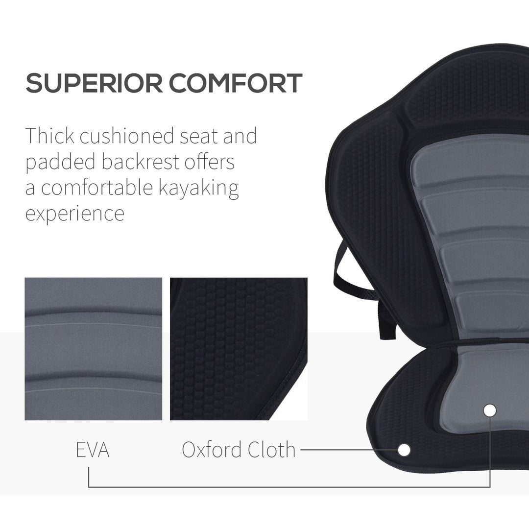 HOMCOM High Back Detachable Canoe/Kayak Seat, Comfortable Padding, Adjustable Straps, Black | Aosom UK